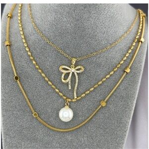 18k Gold Plated Square Beaded Necklace